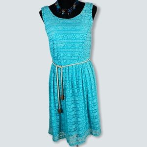 Cato Blue A-line Sleeveless Lace Dress size 10